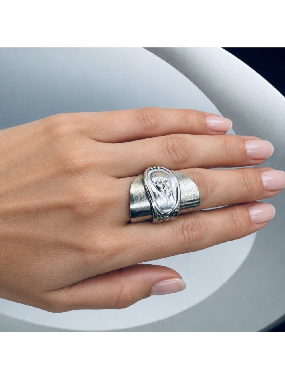 Upcycled Gerber Baby Spoon Ring | Winthrop Silver | Size 9.5